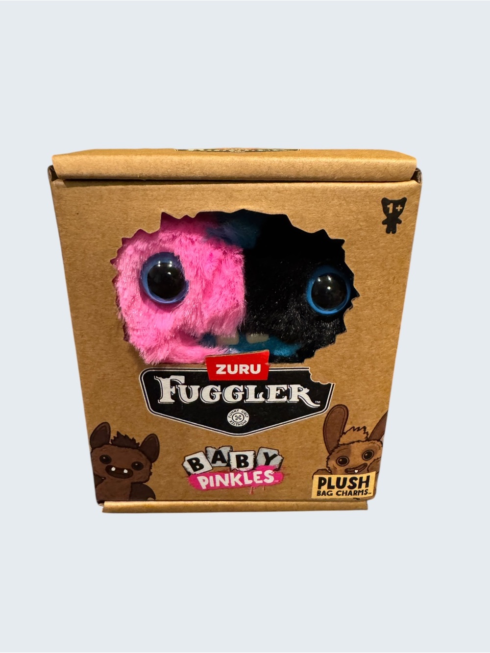 ZURU Fuggler Baby Pinkles Plush Bag Charm Keychain Pink & Black - Picture 3 of 3